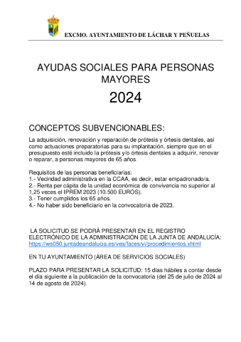 Solicitud Ayudas para Personas Mayores y con Discapacidad