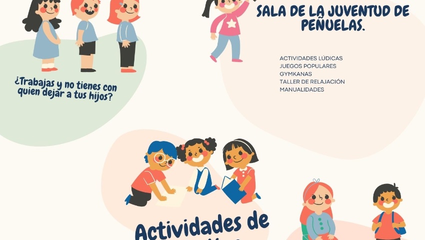 Actividades de Ocio para Menores de 4 a 14 Años. Día 16 de Mayo de 9.00h a 13.30h en la Sala de Juventud (Peñuelas)